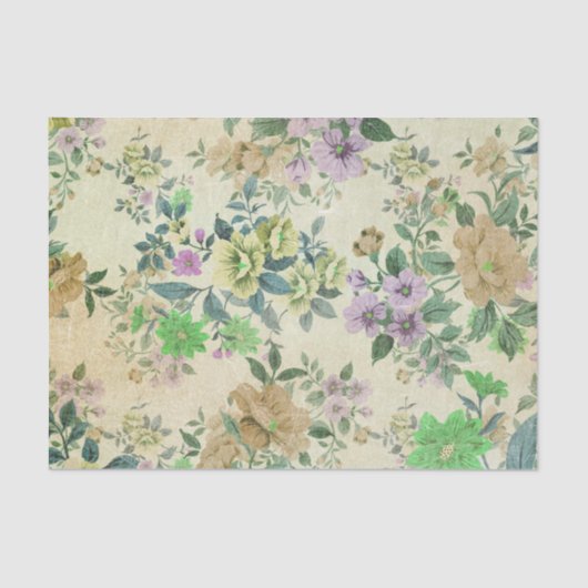 ヴィンテージアンティークフローラ切り離しティッシュペーパー 薄葉紙 (正面)