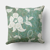 ヴィンテージアンティークフローラ白い花 クッション (裏面)