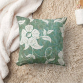 ヴィンテージアンティークフローラ白い花 クッション (ブランケット)