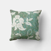 ヴィンテージアンティークフローラ白い花 クッション (裏面)