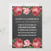 ヴィンテージアンティークフローラ21歳の誕生日招待状 招待状 (正面)