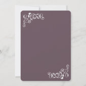 ヴィンテージアンティークフローリッシュスクロールパープルフォト セーブザデート (裏面)