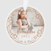 ヴィンテージアンティークフローリッシュスクロールフォトフレーム オーナメント (正面)