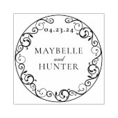 ヴィンテージアンティークフローリッシュスクロール日付を保存 ラバースタンプ (インプリント)