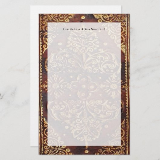 ヴィンテージアンティークブックイメージ 便箋 (正面/裏面)