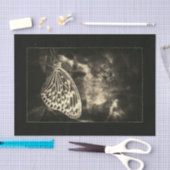 ヴィンテージアンティークブラウンセピアバタフライデクページ 薄葉紙 (クラフト)