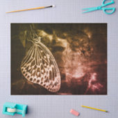 ヴィンテージアンティークブラウンバタフライデカップアート 薄葉紙 (クラフト)