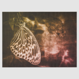 ヴィンテージアンティークブラウンバタフライデカップアート 薄葉紙