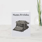 ヴィンテージアンティークブラックオールドタイプライター誕生日 カード (正面)