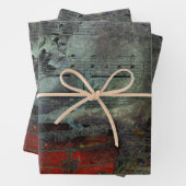 ヴィンテージアンティークブラックレッド古いスクリプトシートミュージック ラッピングペーパーシート (インサイチュ)