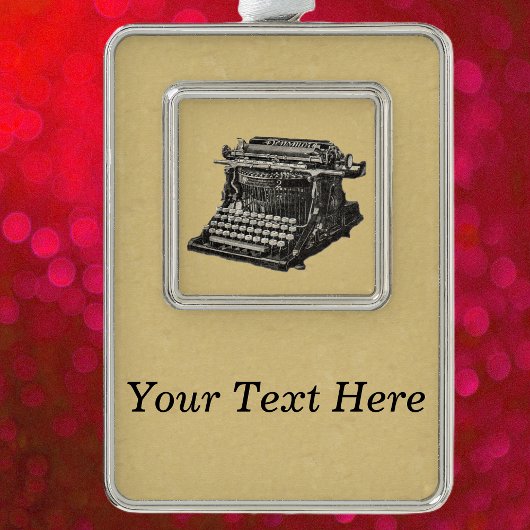 ヴィンテージアンティークブラック古いタイプライタファッションドー シルバープレートフレームオーナメント