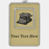 ヴィンテージアンティークブラック古いタイプライタファッションドー シルバープレートフレームオーナメント (正面)