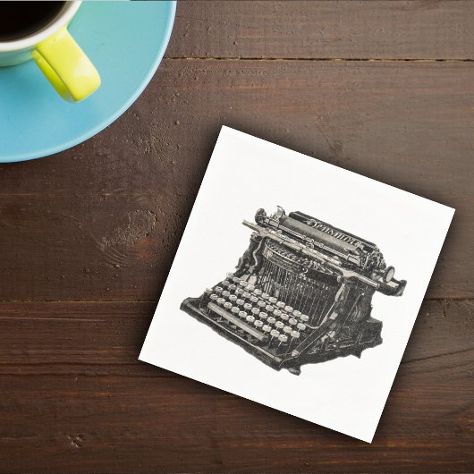 ヴィンテージアンティークブラック古いタイプライタファッションドー スタンダードカクテルナプキン