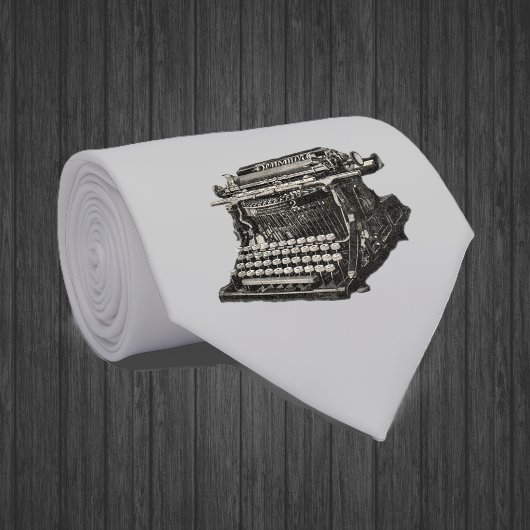 ヴィンテージアンティークブラック古いタイプライタファッションドー ネクタイ