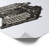 ヴィンテージアンティークブラック古いタイプライタファッションドー ポスター (角)