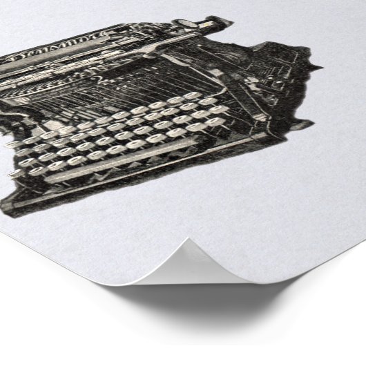 ヴィンテージアンティークブラック古いタイプライタファッションドー ポスター (角)