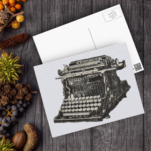 ヴィンテージアンティークブラック古いタイプライタファッションドー ポストカード