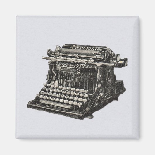 ヴィンテージアンティークブラック古いタイプライタファッションドー マグネット (正面)