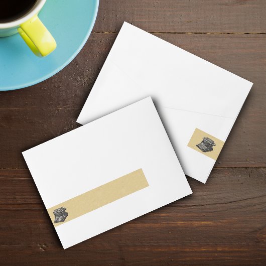 ヴィンテージアンティークブラック古いタイプライタファッションドー ラップアラウンド宛名ラベル