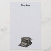 ヴィンテージアンティークブラック古いタイプライタファッションドー 便箋 (正面)