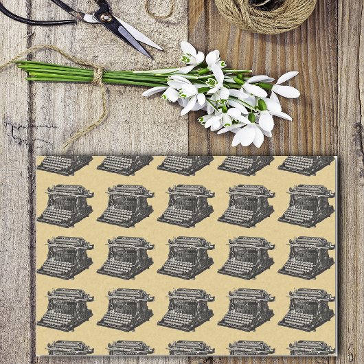 ヴィンテージアンティークブラック古いタイプライタファッションドー 薄葉紙