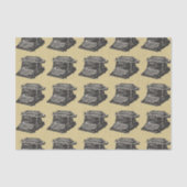 ヴィンテージアンティークブラック古いタイプライタファッションドー 薄葉紙 (正面)