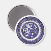 ヴィンテージアンティークブルーウィローパターン1790年頃 マグネット (正面/裏面)