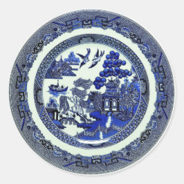 ヴィンテージアンティークブルーウィローパターン1790年頃 ラウンドシール