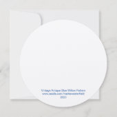 ヴィンテージアンティークブルーウィロー模様高精細カード 招待状 (裏面)