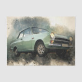 ヴィンテージアンティークブルーカーデクページ 薄葉紙 (正面)