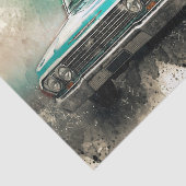 ヴィンテージアンティークブルーカーデクページ 薄葉紙 (詳細)