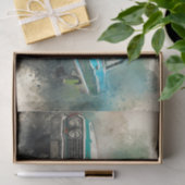 ヴィンテージアンティークブルーカーデクページ 薄葉紙 (ギフト)