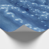 ヴィンテージアンティークブルーホワイトウォーターカラーパール ラッピングペーパー (角)