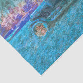 ヴィンテージアンティークブルー素朴ティール(緑がかった色)グリーンパープルカー 薄葉紙 (詳細)