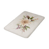 ヴィンテージアンティークホワイトクリスマスポインセチア バスマット (アングル)