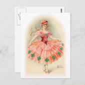 ヴィンテージアンティークポートレートと女性のイラスト ポストカード (正面/裏面)