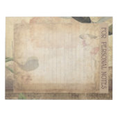 ヴィンテージアンティークマグノリア花抽象芸術エフェメラ ノートパッド (正面)