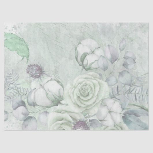 ヴィンテージアンティークミントコットンバラデクページ 薄葉紙 (正面)