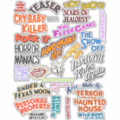 ヴィンテージアンティークムービーのタイトル単語フレーズ引用文 シール (正面)