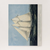ヴィンテージアンティークヨットシルボートシースケープ ジグソーパズル (縦)