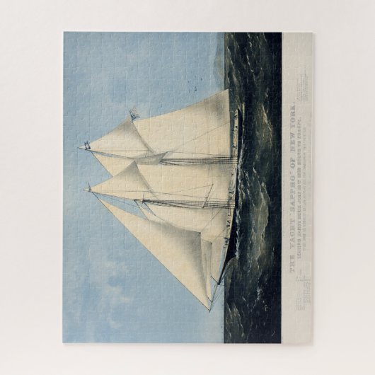 ヴィンテージアンティークヨットシルボートシースケープ ジグソーパズル (縦)