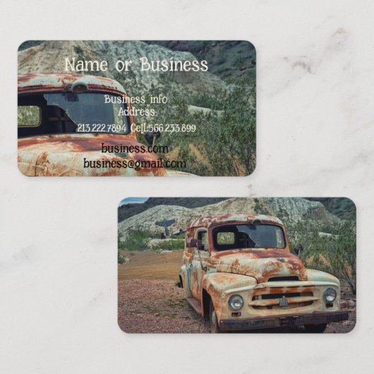 ヴィンテージアンティークラスティートラックの名刺 名刺 (正面/裏面)