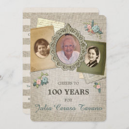 ヴィンテージアンティークリネン |年の写真の選択3 招待状