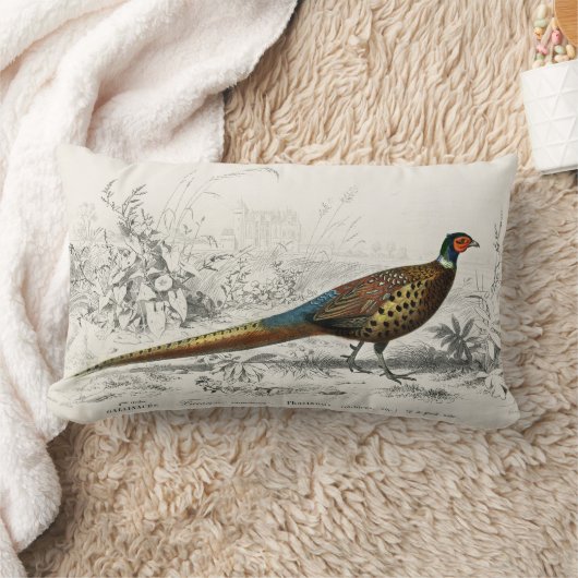 ヴィンテージアンティークリングや輪キジ ランバークッション (ブランケット)