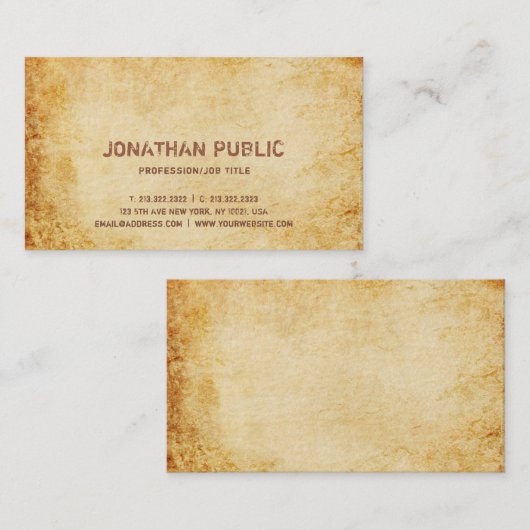 ヴィンテージアンティークルックエレガントプレミアムシックデラックス 名刺 (正面/裏面)