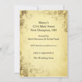 ヴィンテージアンティークルックブライダルシャワー招待 招待状 (裏面)