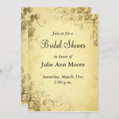 ヴィンテージアンティークルックブライダルシャワー招待 招待状 (正面/裏面)