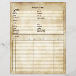 ヴィンテージアンティークルック系図学ファミリグループシート チラシ