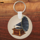 ヴィンテージアンティークレコードプレーヤーのキーチェーン キーホルダー (正面)