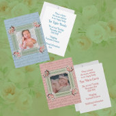 ヴィンテージアンティークレタリング写真ベビーのお知らせ カード